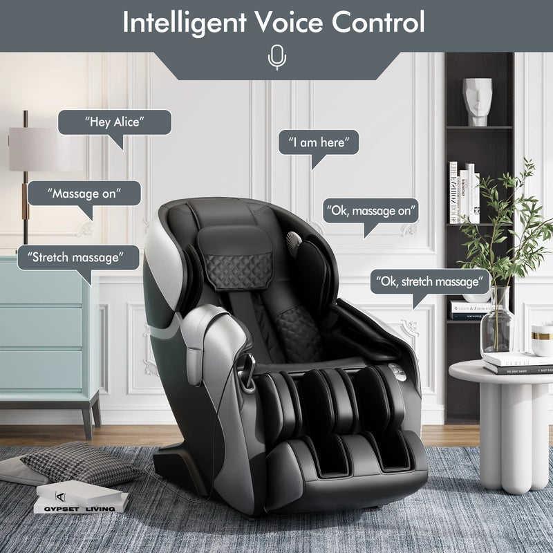 SL Track Full Body Zero Gravity Massage Chair with Voice Control Heat Foot Roller